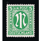 Permanent mark series M in the oval  - Germany / Western occupation zones / American zone 1945 - 5 Pfennig