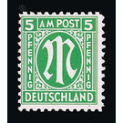 Permanent mark series M in the oval  - Germany / Western occupation zones / American zone 1945 - 5 Pfennig