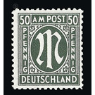 Permanent mark series M in the oval  - Germany / Western occupation zones / American zone 1945 - 50 Pfennig