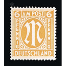Permanent mark series M in the oval  - Germany / Western occupation zones / American zone 1945 - 6 Pfennig