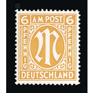 Permanent mark series M in the oval  - Germany / Western occupation zones / American zone 1945 - 6 Pfennig