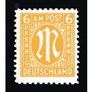 Permanent mark series M in the oval  - Germany / Western occupation zones / American zone 1945 - 6 Pfennig