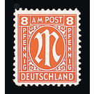 Permanent mark series M in the oval  - Germany / Western occupation zones / American zone 1945 - 8 Pfennig