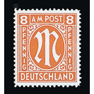 Permanent mark series M in the oval  - Germany / Western occupation zones / American zone 1945 - 8 Pfennig