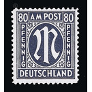 Permanent mark series M in the oval  - Germany / Western occupation zones / American zone 1945 - 80 Pfennig