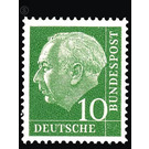 Permanent series: Federal President Theodor Heuss  - Germany / Federal Republic of Germany 1954 - 10 Pfennig