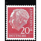 Permanent series: Federal President Theodor Heuss  - Germany / Federal Republic of Germany 1954 - 20 Pfennig