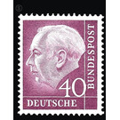 Permanent series: Federal President Theodor Heuss  - Germany / Federal Republic of Germany 1954 - 40 Pfennig