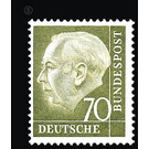 Permanent series: Federal President Theodor Heuss  - Germany / Federal Republic of Germany 1954 - 70 Pfennig