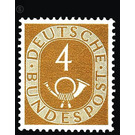 Permanent series: Posthorn  - Germany / Federal Republic of Germany 1951 - 4 Pfennig