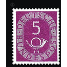 Permanent series: Posthorn  - Germany / Federal Republic of Germany 1951 - 5 Pfennig