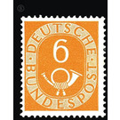 Permanent series: Posthorn  - Germany / Federal Republic of Germany 1951 - 6 Pfennig