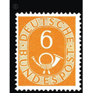 Permanent series: Posthorn  - Germany / Federal Republic of Germany 1951 - 6 Pfennig