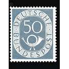 Permanent series: Posthorn  - Germany / Federal Republic of Germany 1952 - 50 Pfennig