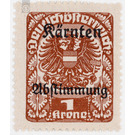 plebiscite  - Austria / Republic of German Austria / German-Austria 1920 - 1 Krone