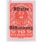 plebiscite  - Austria / Republic of German Austria / German-Austria 1920 - 10 Heller