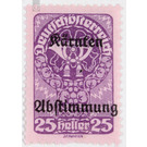 plebiscite  - Austria / Republic of German Austria / German-Austria 1920 - 25 Heller