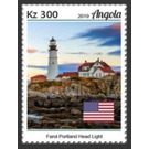 Portland Head Lighthouse & USA Flag - Central Africa / Angola 2019 - 300