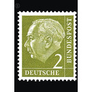 Postage stamp: Federal President Theodor Heuss  - Germany / Federal Republic of Germany 1954 - 2 Pfennig
