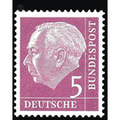 Postage stamp: Federal President Theodor Heuss  - Germany / Federal Republic of Germany 1954 - 5 Pfennig
