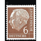 Postage stamp: Federal President Theodor Heuss  - Germany / Federal Republic of Germany 1954 - 6 Pfennig
