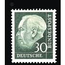 Postage stamp: Federal President Theodor Heuss  - Germany / Federal Republic of Germany 1957 - 30