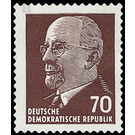 Postage stamps: Chairman of the State Council Walter Ulbricht  - Germany / German Democratic Republic 1963 - 70 Pfennig