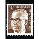 Postage stamps: Federal President Gustav Heinemann  - Germany / Federal Republic of Germany 1970 - 10 Pfennig