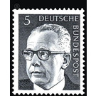 Postage stamps: Federal President Gustav Heinemann  - Germany / Federal Republic of Germany 1970 - 5 Pfennig