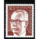 Postage stamps: Federal President Gustav Heinemann  - Germany / Federal Republic of Germany 1971 - 30 Pfennig