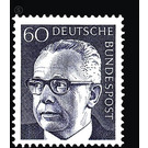 Postage stamps: Federal President Gustav Heinemann  - Germany / Federal Republic of Germany 1971 - 60 Pfennig