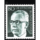 Postage stamps: Federal President Gustav Heinemann  - Germany / Federal Republic of Germany 1971 - 80 Pfennig