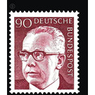 Postage stamps: Federal President Gustav Heinemann  - Germany / Federal Republic of Germany 1971 - 90 Pfennig