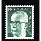 Postage stamps: Federal President Gustav Heinemann  - Germany / Federal Republic of Germany 1973 - 140 Pfennig