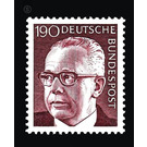 Postage stamps: Federal President Gustav Heinemann  - Germany / Federal Republic of Germany 1973 - 190 Pfennig