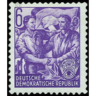 Postage stamps: five-year plan  - Germany / German Democratic Republic 1953 - 6 Pfennig