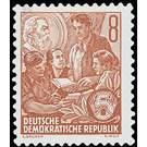 Postage stamps: five-year plan  - Germany / German Democratic Republic 1953 - 8 Pfennig