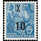 Postage stamps: five-year plan  - Germany / German Democratic Republic 1954 - 10 Pfennig