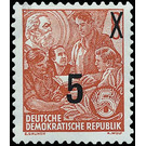Postage stamps: five-year plan  - Germany / German Democratic Republic 1954 - 5 Pfennig