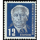 Postage stamps: President Wilhelm Pieck  - Germany / German Democratic Republic 1950 - 12 Pfennig