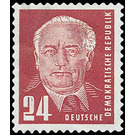 Postage stamps: President Wilhelm Pieck  - Germany / German Democratic Republic 1950 - 24 Pfennig