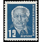 Postage stamps: President Wilhelm Pieck  - Germany / German Democratic Republic 1952 - 12 Pfennig