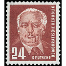 Postage stamps: President Wilhelm Pieck  - Germany / German Democratic Republic 1952 - 24 Pfennig