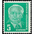Postage stamps: President Wilhelm Pieck  - Germany / German Democratic Republic 1952 - 5 Pfennig