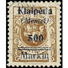 Print II on officiel stamp - Germany / Old German States / Memel Territory 1923 - 500