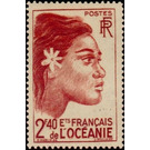 Profile vahiné - Polynesia / French Oceania 1948 - 2.40