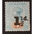 Queen Victoria, surcharged in black - Tasmania 1904