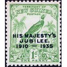 Raggiana Bird-of-paradise (Paradisaea raggiana) overprinted - Melanesia / New Guinea 1935 - 1