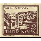 Reconstruction of destroyed bridges in Thuringia  - Germany / Sovj. occupation zones / Thuringia 1946 - 10 Pfennig