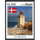 Rubjerg Knude Lighthouse & Denmark Flag - Central Africa / Angola 2019 - 300